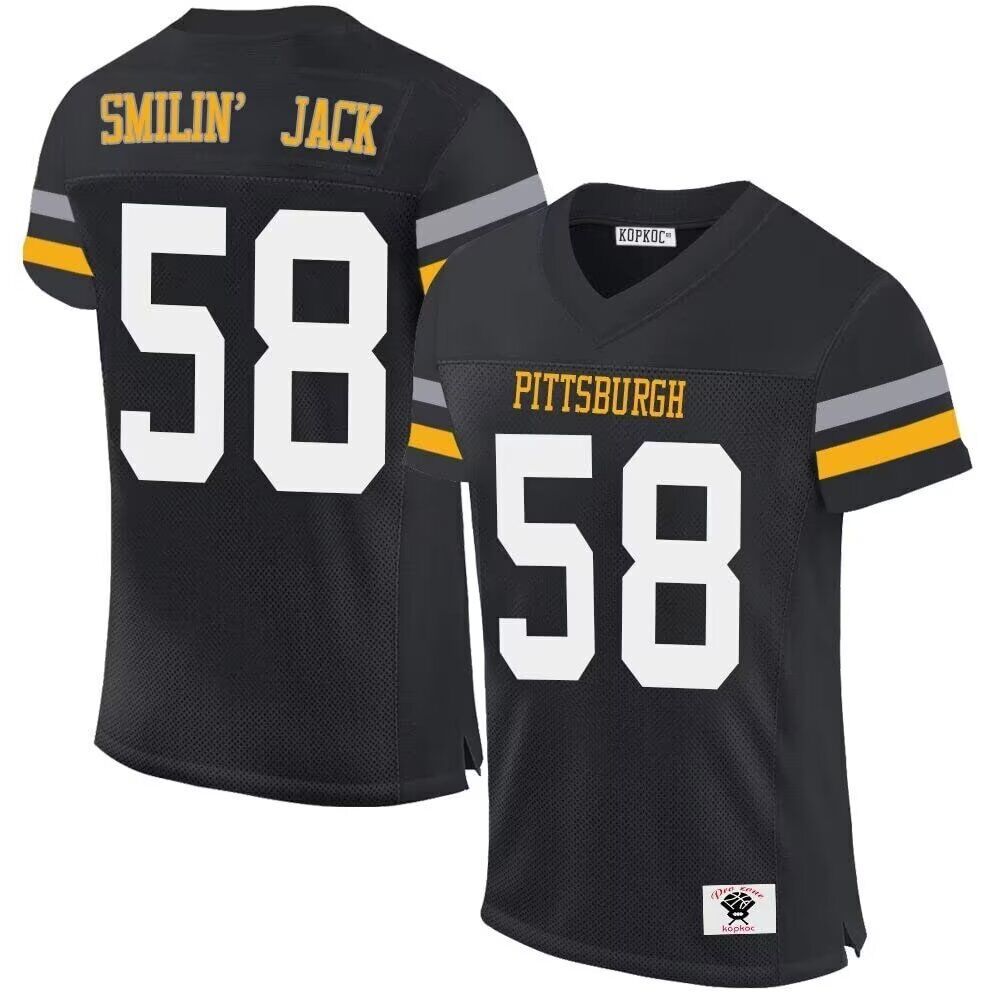 Men Pittsburgh Steelers #58 Smilin Jack black 2024 Nike Limited NFL throwback Jersey->women nfl jersey->Women Jersey